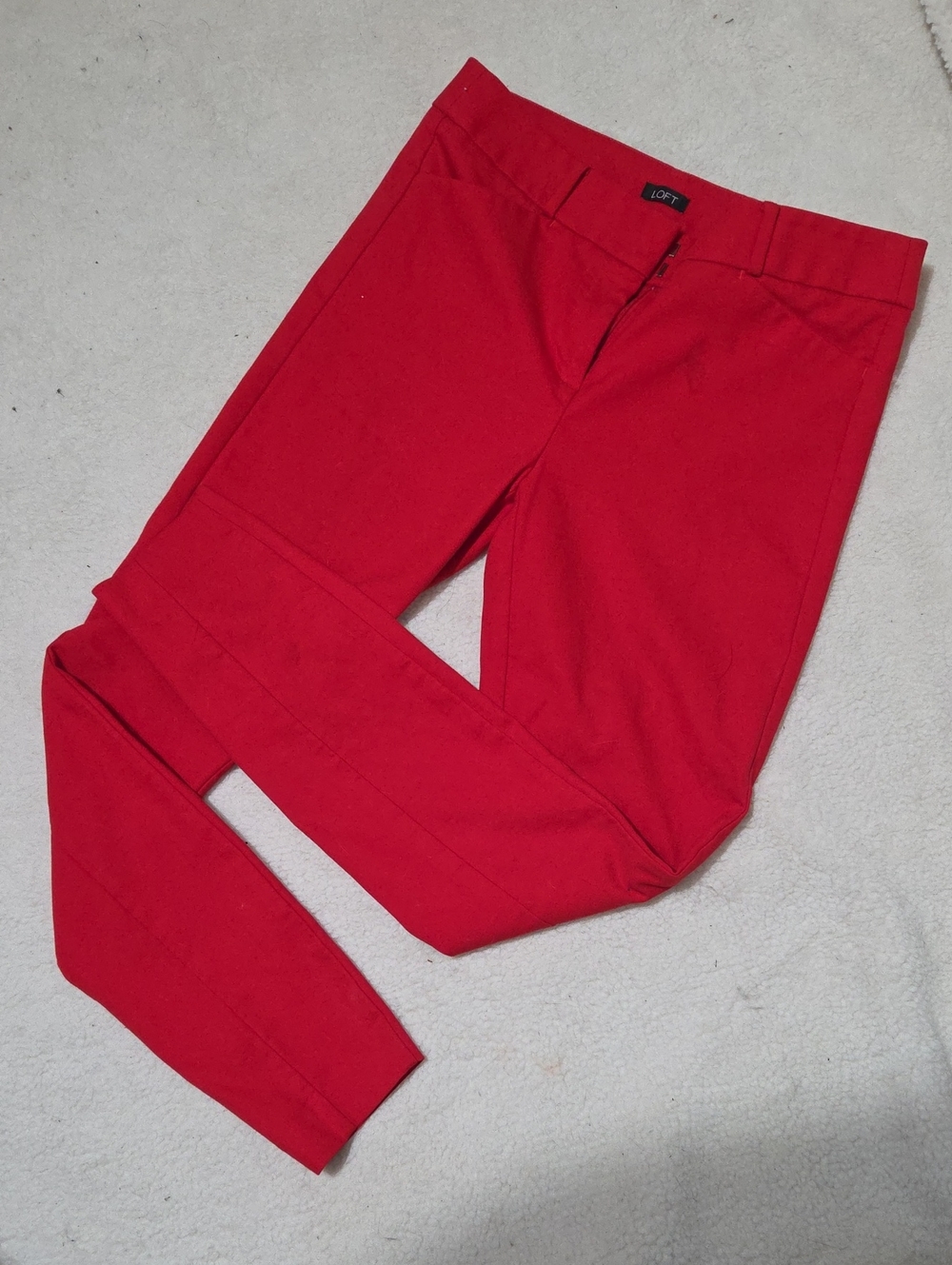 LOFT Women's 10T Bright Red Marisa Skinny Pants
